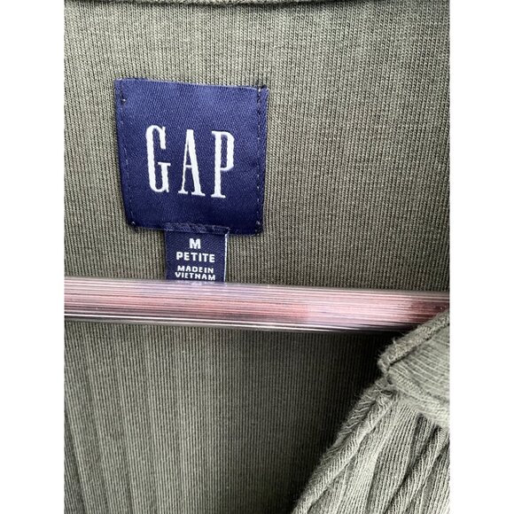 Gap M Petite Green Ribbed Button-Down Cardigan Dress - Picture 2 of 12